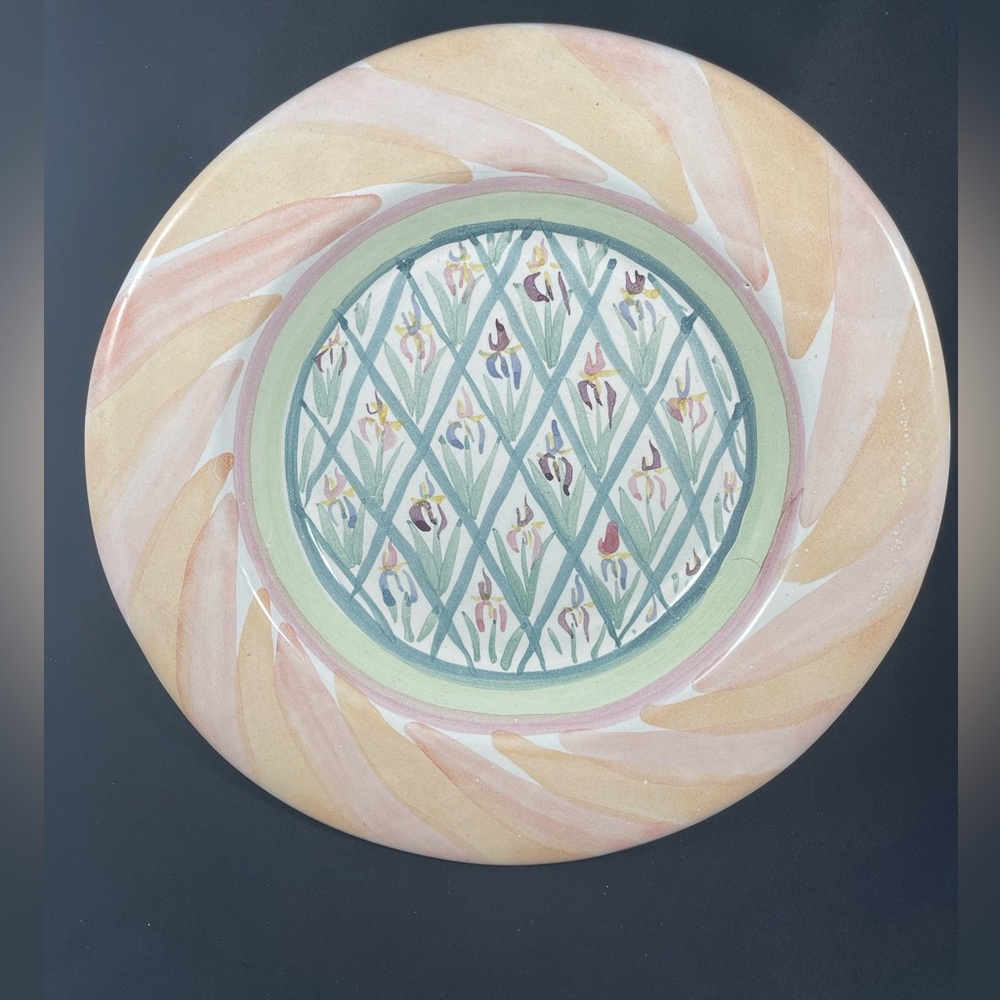 Mackenzie Childs Beared Iris Salad Plate Floral Design